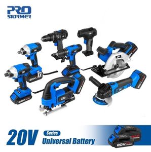 8 in 1 Cordless Screwdriver Drill Hammer Drill Impact Wrench Angle Grinder Circular Saw Jig Saw Air Inflator 20V Lithium Battery 27873064