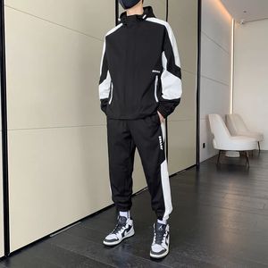 Abito sportivo casual da uomo primaverilo autunno con cappuccio con cappuccio con cappuccio pantaloni da 2 pezzi set da uomo tracce sport per esterni 231222