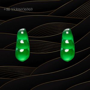 High Quality Rich Bean Jade Stone Jewelry Making Unique Natural Green Jadeite Loose Gem