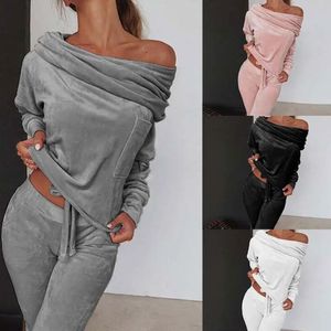 Eşleştirme Bahar Kıyafetleri Kadın Spor Takımında Zip Up Hoodie Ceket Sweaterpant Çalışma koşu Egzersiz Kırış Set 231222