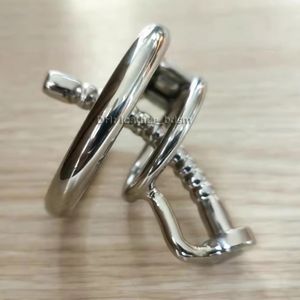 Customizable Chastity Devices With Urethral Tube Stainless Steel Male Penis Chastity Cage Stealth Lock Sex Toy For Men