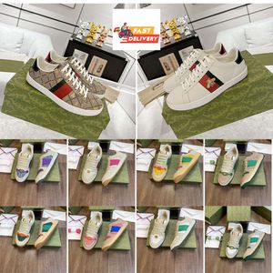 10A Дизайнерская повседневная обувь Bee Ace Sneakers Low Women Shoe Trainers Trainers Tiger Вышитые черные белые зеленые полосы Ходячие мужчины.