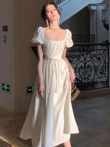 Party Dresses Summer French Vintage Prom Short Sleeve Princess Dress for Women mode Hollow Out White Female Clothes 2023