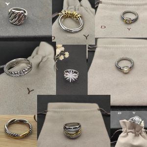 Anelli di marca di lussuoso dy anelli con due colori anello di design per perle per perle per donne alla moda 925 sterling sterling dy vintage dy dy regalo di lussuoso regalo di diamante di lusso