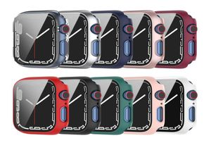 Full PC Cover Cases Temperierte Glasfilme Stoßfänger -Bildschirmschutz für Apple Watch IWatch Serie 7 6543 Größe 41 mm 45 mm 38 40 42 448502857