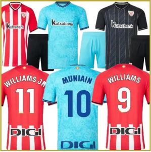 Athletic Bilbao 125 Zestaw dziedzictwa koszulki piłkarskie 23 24 Muniain Williams Football Shirt Raul Garcia Villalibre GK Black Unai Simon Men Kit Kit Mundoforms Fan