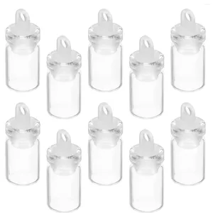Vasi 10 pezzi vasetti per bottiglie dei desideri con pendenti con coperchi piccole mini bottiglie di vetro con tappo in plastica