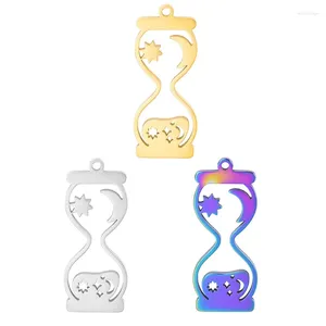 Charms WZNB 5Pcs Hourglass Moon Star Stainless Steel Pendant For Jewelry Making Handmade Earrings Necklace Diy Accessories