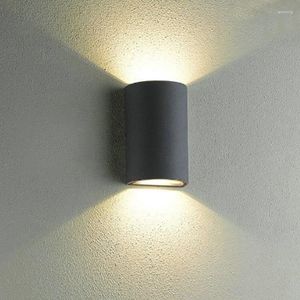 Vägglampa LED -aluminium utomhus IP65 Vattentät Cob Chip Up Down Light for Home Stair Porch Garden Lights Sconce