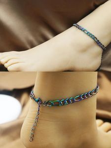 anklets 1piece 7mm幅スチールフィガロリンクチェーン