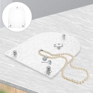 Dekorativa plattor Transparent hyllan Vanity Decor Rings Holder Trinket Plate Tray smycken maträtt akryl