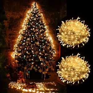 1PC 4,9 stóp LED Fairy Light Garland Mother's Day's Day's Christmas Tree Fairy Light Cain Waterproof Home Garden Wedding Party Outdoor Holiday Festival Decorations.