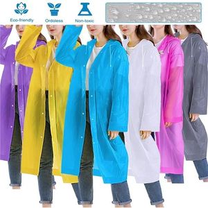 Raincoats Eva High Camping Unisex Raincoat Rain Suit Thickened Rainwear Coat Waterproof Men Black Quality Women