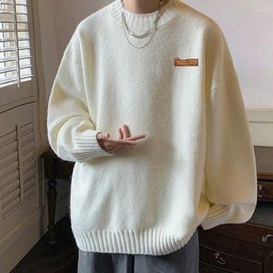 Erkek Sweaters Erkek Kazak Crewneck Sonbahar ve Kış Kalın Marka Günü 2023 Erkekler Büyük Boy Gevşek İplik ile
