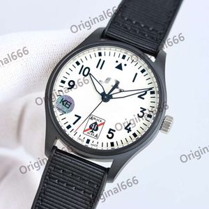 dyra menwatch iwc titta på mens topp pistol klockor högkvalitativ auto mekanisk uhren super luminös datum vaktmännen ny fluorband montre pilot luxe 9wo7