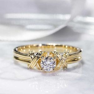 Neuer 14k -Farbring Einer Diamantring miteinander im Muster Dot Diamond Ring weiblicher Schmuck Schmuck