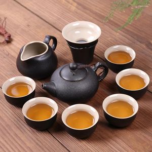 Teaware Sets Chinese Black Crockery Ceramic Teapot Kettles Tea Cups Porcelain Set Drinkware For Ceremony