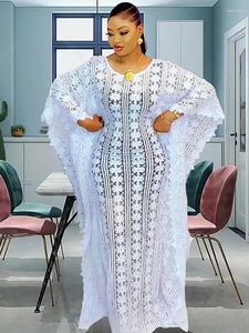 Etnik Giysiler Kadınlar İçin Afrika Elbiseleri Zarif Hollow Out Müslüman Moda Abayas Dashiki Robe Kaftan Uzun Maxi Elbise İki Parça Setleri 2023