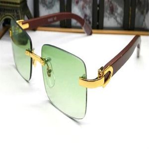 White Wood Buffalo Horn Glasses Mens Vintage Sport Attitude Sunglasses for Man Eyewear Summer Style Sports Attitude Oculos Male Ga191K