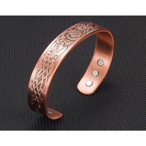 Braccialese maschile chic bracciale nordico a colore rame puro rame magnetico guarigione-artrite sollievo costume gioielli forniture287o287o