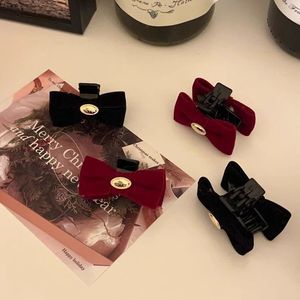 Kleiner duftender samterer Bogenverschluss Clip Clip kleiner Haarverschluss Herbst Bang Clip High Head Top Haare Clip Französisches Mädchen hochwertiges Gefühl