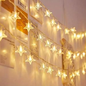 1pc 6,6ft Twinkle Stars LED -Saitenleuchten, LED Weihnachtsbaumurlaub Hochzeitsgeburtstagsfaire Lichter, batteriebetriebene Innen-/Außen -Schlafzimmer -Dekoration Licht