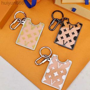 Designer Monogrammed Card Holder Men Keychain Fashion Card Holder Charm Car Chain Charms Brown Flower Mini Bag Trinkets Presenttillbehör