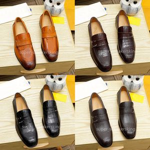 Moda Mens saluefras de couro genuíno Men masculino Trabalho comercial Trabalho de vestido de vestuário Designer de marca de marca Party Wedding Sapatos planos de tamanho grande US5.5-US13