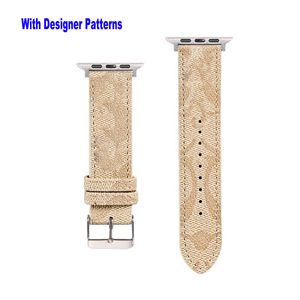 Luxus -Designer -Gurt für Apple Watch Band Lederbänder kompatibel mit 49 mm IWatch 8 Serie Ultra Smart Watches S6 S7 S5 S3 S3 S2 44mm 42mm 38 mm 40 mm Straps Smartwatch