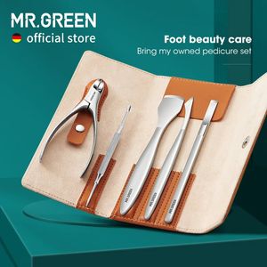 Mrgreen Pedicure Knife Set Professional Ingrown Toenail Foot Care Tools Rostfritt stål Naglutare Clipper Kit 231222