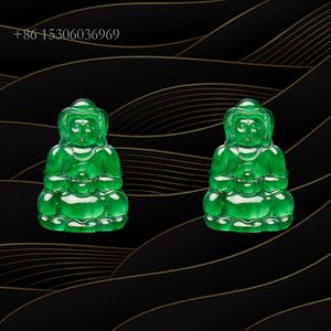 Buz Heykel Sertifikalı Sınıf A doğal yeşil en kaliteli Avalokitesvara Jadeite