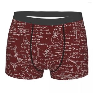 Underpants Custom Physics Equations Burgundy Boxers Shorts Men Math Science Teacher Geometric Gift Briefs Underwear Funny