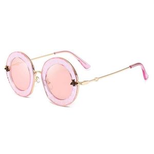 Luxury-New Ankomst varumärkesdesigner runda solglasögon för kvinnor av god kvalitet HD-spegel solglasögon reseparti mode tillbehör GLA201Y