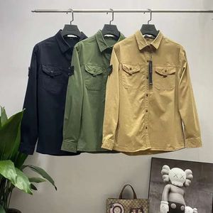 Compagnie CP Outerkläder Badges Zipper Shirt Jacket Loose Style Spring Mens Top Oxford Portable High Street Stones Islan Wholesale 2 Pieces 10% Dicount