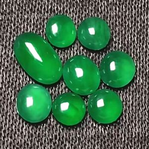 High Quality Jade Stone Wholesale Jewelry Factory Oval Shape Natural Icy Species Green Jadeite Loose Gem