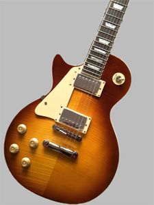 Guitarra elétrica esquerda, placa de dedo jacarandá chama maple top corpo de mogno sólido guitarra elétrica frete grátis 369
