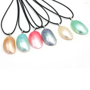 Pendant Necklaces Irregular Fashion Natural Mabe Bead Shell Necklace Boho Mixed Color High Quality Men Women Wear Jewelry Wholesale 1PC