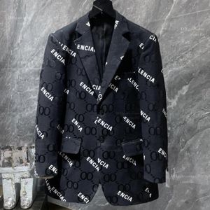 Double Letter Printing Mens Blazers Cotton Linen Fashion Coat Designer Jackets Business Casual Slim Fit Formal Suit Blazer Men Suits Styles