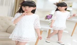 Kinder 2020 Neue Sommer -Herbst -Spitzenkleid Weiß großer Mädchen Kleid Prinzessin 3 4 6 8 10 12 14 16 18 Jahre alte Babymädchen Kleidung Q06889214