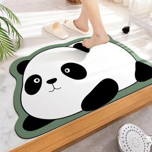 Bath Mats Cartoon Panda Mat Super Absorbent Bathroom Cute Animal Rug Carpet Home Entrance Shower Foot Bedroon Floor