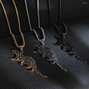 Colares pendentes Vintage Hollow Mouse Aço inoxidável Colar personalizado Cultura chinesa Animal Zodiac Rat Men Mulher Memorial Jóias