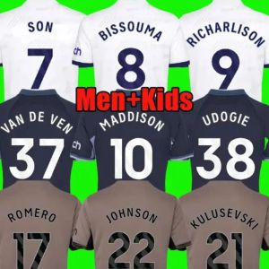 توتنهام 23 24 الابن Kulusevski Soccer Jerseys Spurs Romero Hojbjerg 2023 2024 Lucas Lllors Third Football Men Kids Kit Shirt Richarlison Bryan Byan Bergwijn Tops