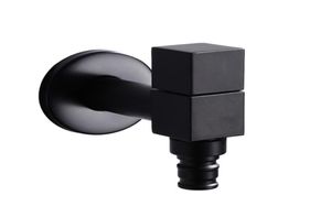 Black Metal Copper Faucet Wall Mounted Washing Machine Tap Bath Toilet Mop Pool Water Taps for Garden Bathroom Kitchen Dropship6145821