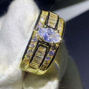 Köpüklü Victoria Lüks Takı 925 STERLING Silvergold Dolgu Marquise Cut White Topaz CZ Elmas Taşlar Kadın Aly Bandı R287M