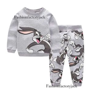 Children Winter Clothes Baby Boys Cartoon Clothing Sets Cute Rabbit Printed Warm Sweatsets for Baby Boys Girls Kids Clothes 201127