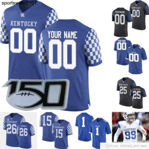 Benutzerdefinierte NCAA College Kentucky Wildcats Fußballtrikot 15 Destin Wade 37 Isaac Dixon 5 Mike Drennen II 48 Jack Varga Trikots Ed Männer Wom