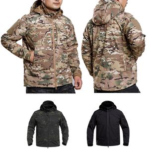 Açık kapüşonlu softshell ceket avı Airsoft dişli giyim taktik kamuflaj savaş giyim kamuflaj no05-234