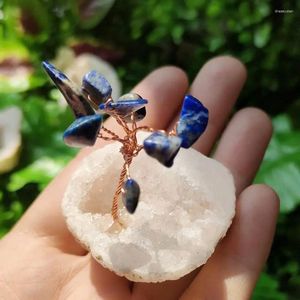 Dekorativa figurer 35-45mm Natural Agate Geode Craft Crystal Quartz Druzy Rock Mineral Hand Carved Stones Tree Lapis/Amethyst Reiki