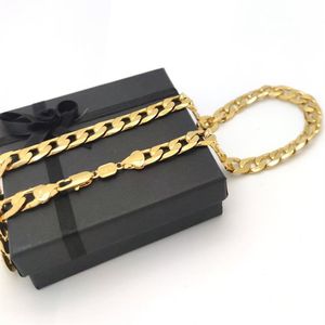 Мужские женщины 10 мм итальянское ожерелье связи 24 18 k Real Solid Yellow Gold Gf Fine Cuban Curb Chain2358