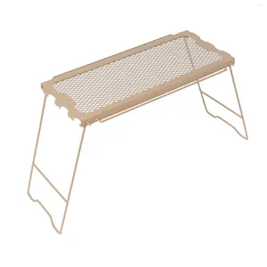 Móveis de acampamento mesa de acampamento dobrável cozinhando grade de recepção de greia de mesa de fogo pequena para churrasqueira ao ar livre para pátio para pátio